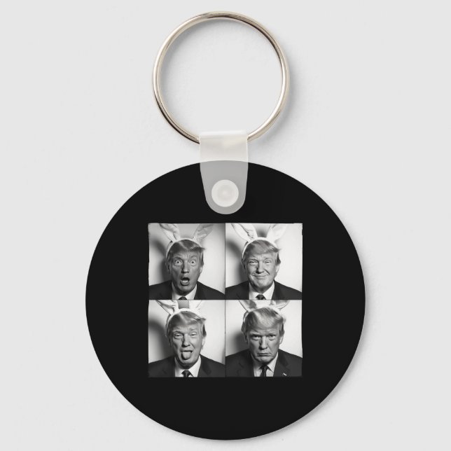 Chaveiro Trump Photobooth Em Páscoas Coelhinhas Ouve Engraç (Frente)