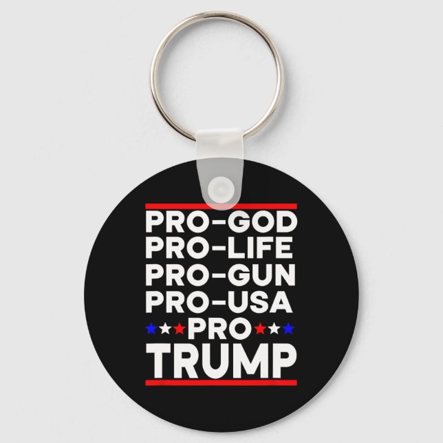 Chaveiro Trump Pró Arma Pró Vida Pró Deus Pró EUA Republica (Frente)