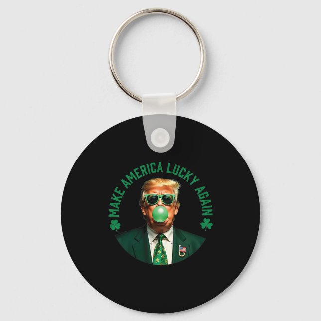 Chaveiro Trump Shamrock Faça a América Sortuda Novamente St (Frente)