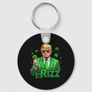 Chaveiro Trump Sou Rizz Dia de São Patrício Lucky Shamrock 