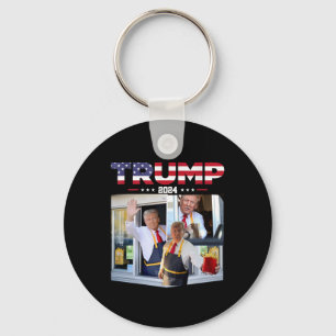 Chaveiro Trump Trabalha No Drive-thru Funcionário De Fast F