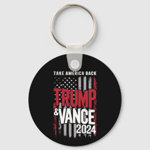 Chaveiro Trump Vance 2024 Bandeira dos EUA Devolva a Améric