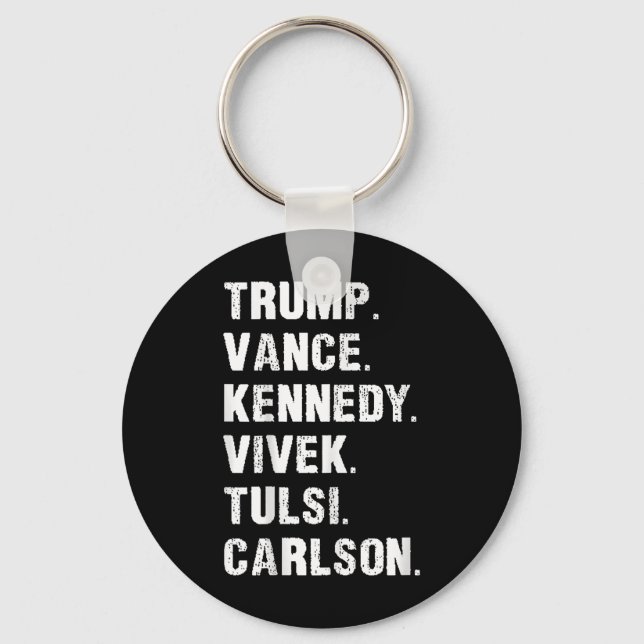 Chaveiro Trump Vance Kennedy Vivek Tulsi Carlson (Frente)