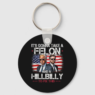 Chaveiro Trump Vance Vai levar um Felon e um Hillbill