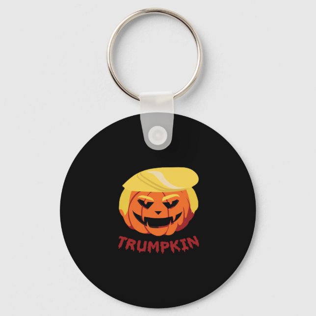 Chaveiro Trumpkin Assustador do Halloween Clássico (Frente)