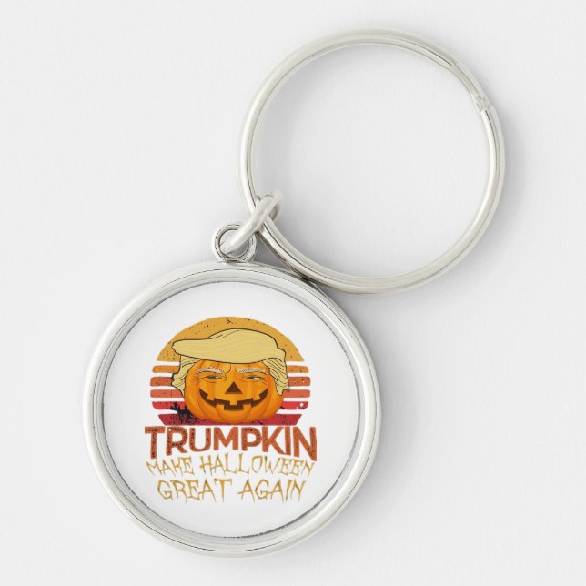 Chaveiro Trumpkin Halloween Engraçado Clássico (Frente)