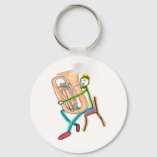 Chaveiro Tuba Playing Stickman (Frente)