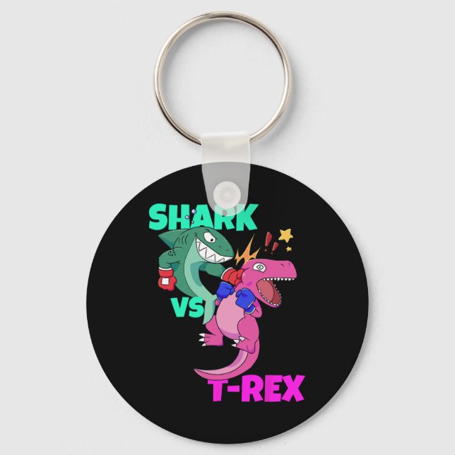 Chaveiro Tubarão Vs Dinossauro T Rex Luvas Para Crianças Ra (Frente)