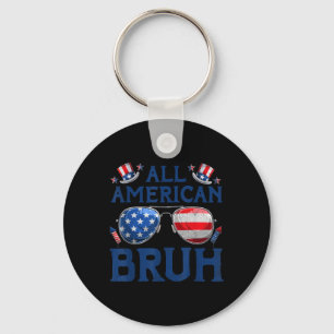 Chaveiro Tudo Americano Bruh 4 de Julho Garotos Patriótico 