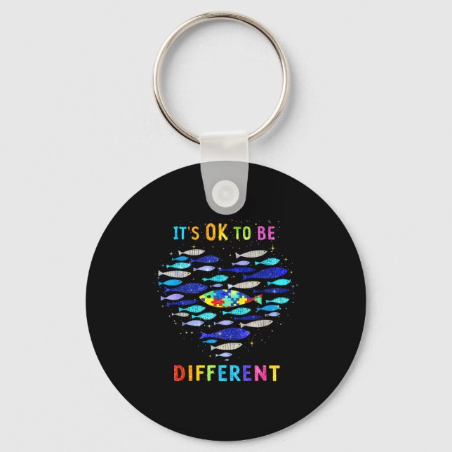 Chaveiro Tudo bem ser diferente peixe de conscientização do (Frente)