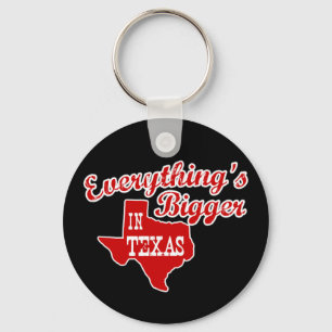 Chaveiro Tudo é maior no Texas   Corrente de Chave Negra Ve