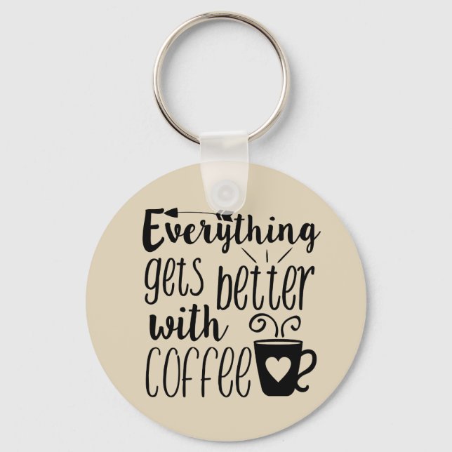 Chaveiro Tudo fica melhor com a corrente de café (Frente)
