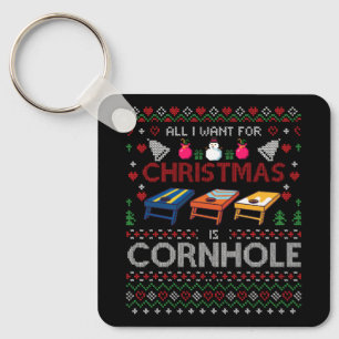 Chaveiro Tudo o que eu quero no Natal é Cornhole Ugly Cornh