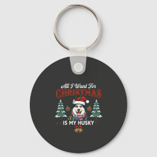 Chaveiro Tudo O Que Queremos No Natal é Cachorro Husky Com