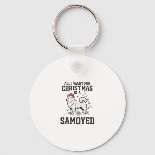 Chaveiro Tudo o que Quero para o Natal Cachorro Samoyed