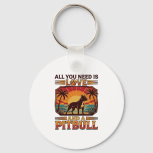 Chaveiro Tudo o que você precisa é amor Pitbull Cachorro Pô