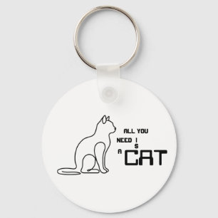 Chaveiro Tudo o que Você Precisa é um Gato Fofo Amante de G