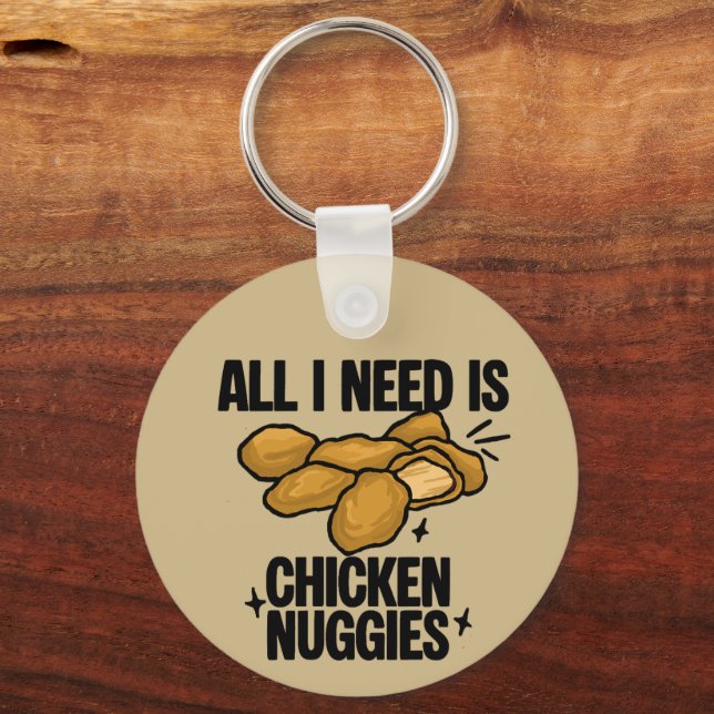 Chaveiro Tudo Que Eu Preciso É Frango Nuggies (Frente)
