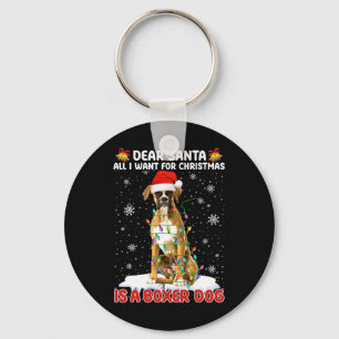 Chaveiro Tudo Que Eu Quero Para O Natal É O Boxer Dog Santa