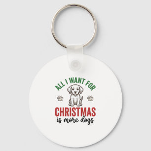 Chaveiro Tudo Que Quero no Natal É Mais Cachorros Vintage D