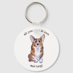 Chaveiro Tudo que você precisa é amor e corgi