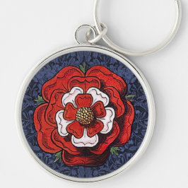 Chaveiro Tudor Rosa Vermelho e Branco