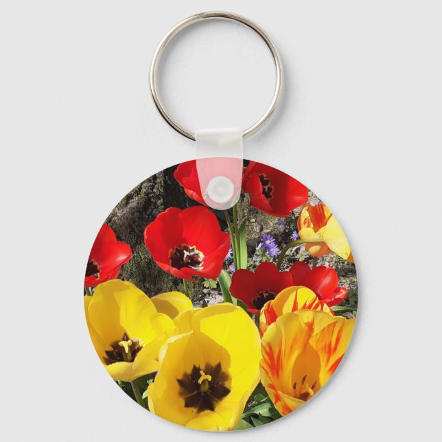 Chaveiro Tulipas Amarelas e Vermelhas (Frente)