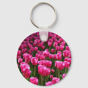 Chaveiro Tulipas cor-de-rosa