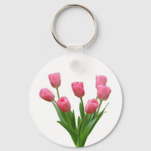 Chaveiro tulipas cor-de-rosa - customizáveis