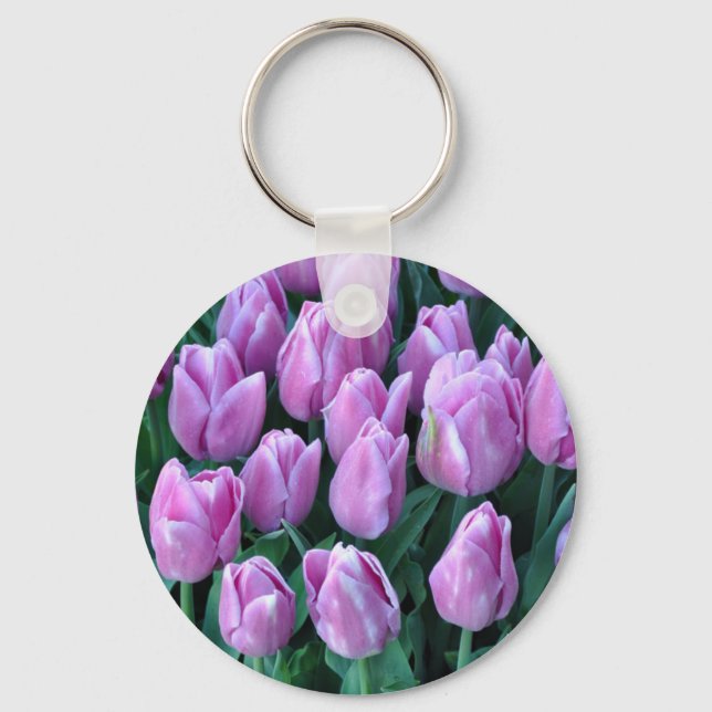 Chaveiro Tulipas de primavera púrpura (Frente)