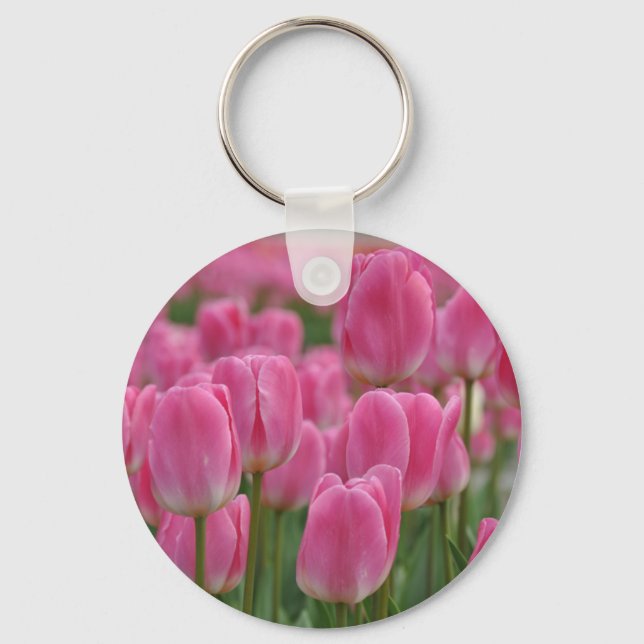 Chaveiro Tulipas de primavera rosa (Frente)