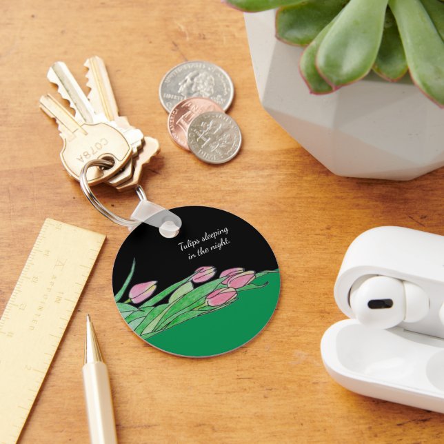 Chaveiro Tulipas dormindo na noite (Mesa)
