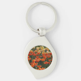 Chaveiro Tulips Round Metal Keychain