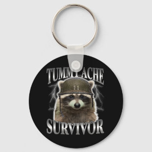 Chaveiro Tummy Ache Survivor Raccoon Engraçado Dizendo "Cat