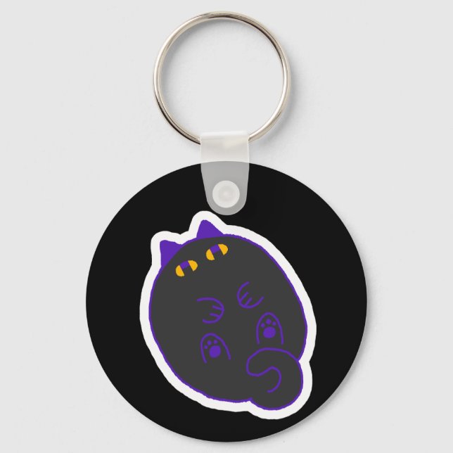 Chaveiro Tummy Chonky Black Cat Keychain (Frente)