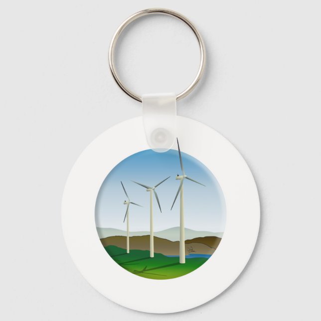 Chaveiro Turbina Eólica Verde (Frente)