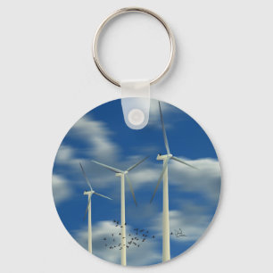 Chaveiro Turbina eólica verde da energia