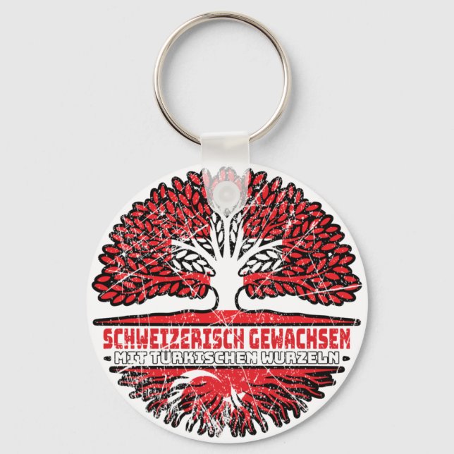 Chaveiro Türkei Türkisch Schweizer Schweiz Baum Wurzel Flag (Frente)
