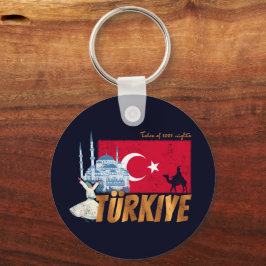 Chaveiro Türkiye Istambul Vintage Flag Turquia Souvenir