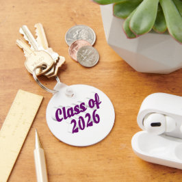 Chaveiro Turma de 2026 texto roxo formatura