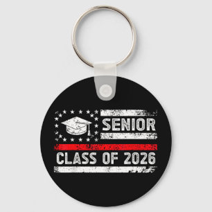 Chaveiro Turma de formatura de 2026 bandeira americana alta
