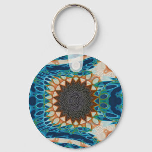 Chaveiro Turquesa Dourada Sun Sudoeste Arte