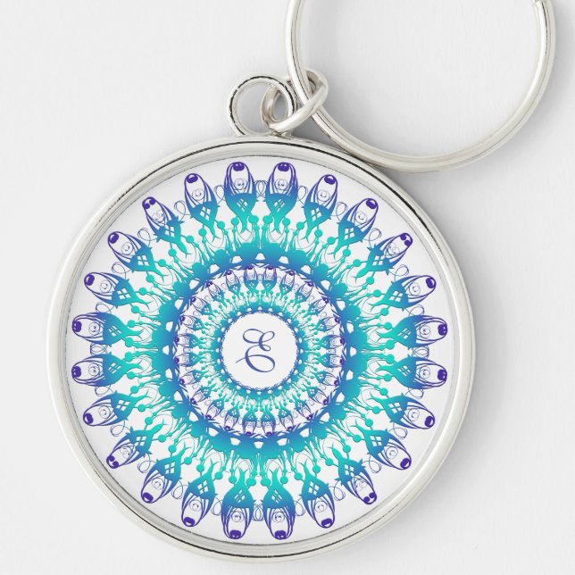 Chaveiro Turquesa étnica Mandala (Frente)