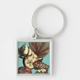 Chaveiro Turquesa Shell e Red Coral Collection