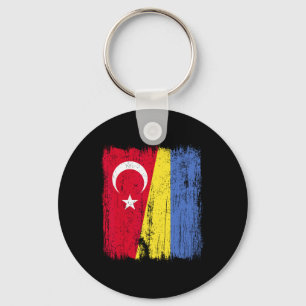 Chaveiro Turquia Ucrânia Meia Bandeira Turco Ucraniano Patr