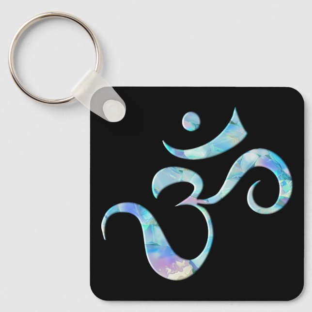 Chaveiro Turquoise Marbled Om (Frente)