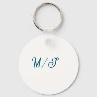 Chaveiro Turquoise monogram wedding couple name simple styl