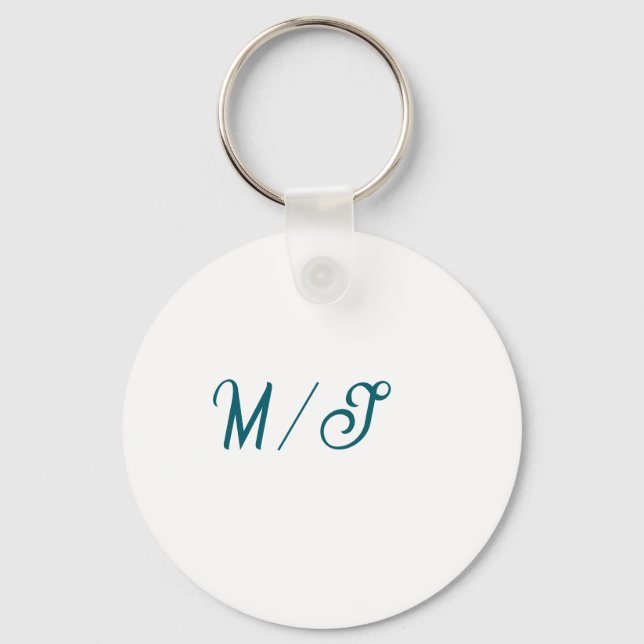 Chaveiro Turquoise monogram wedding couple name simple styl (Frente)