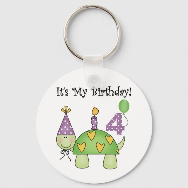 Chaveiro Turtle 4th Birthday Camisetas e presentes (Frente)