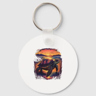 Chaveiro Turtle Sea Ocean Seashore Tropical Beach Sunset Co